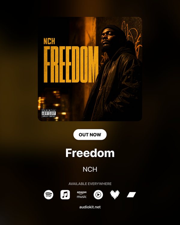 Instagram promo card — NCH, Freedom, Out Now, available on all streaming platforms